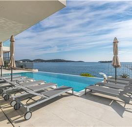 3 x 5 bedroom seafront villa with heated infinity pool near Rogoznica, sleeps 10
